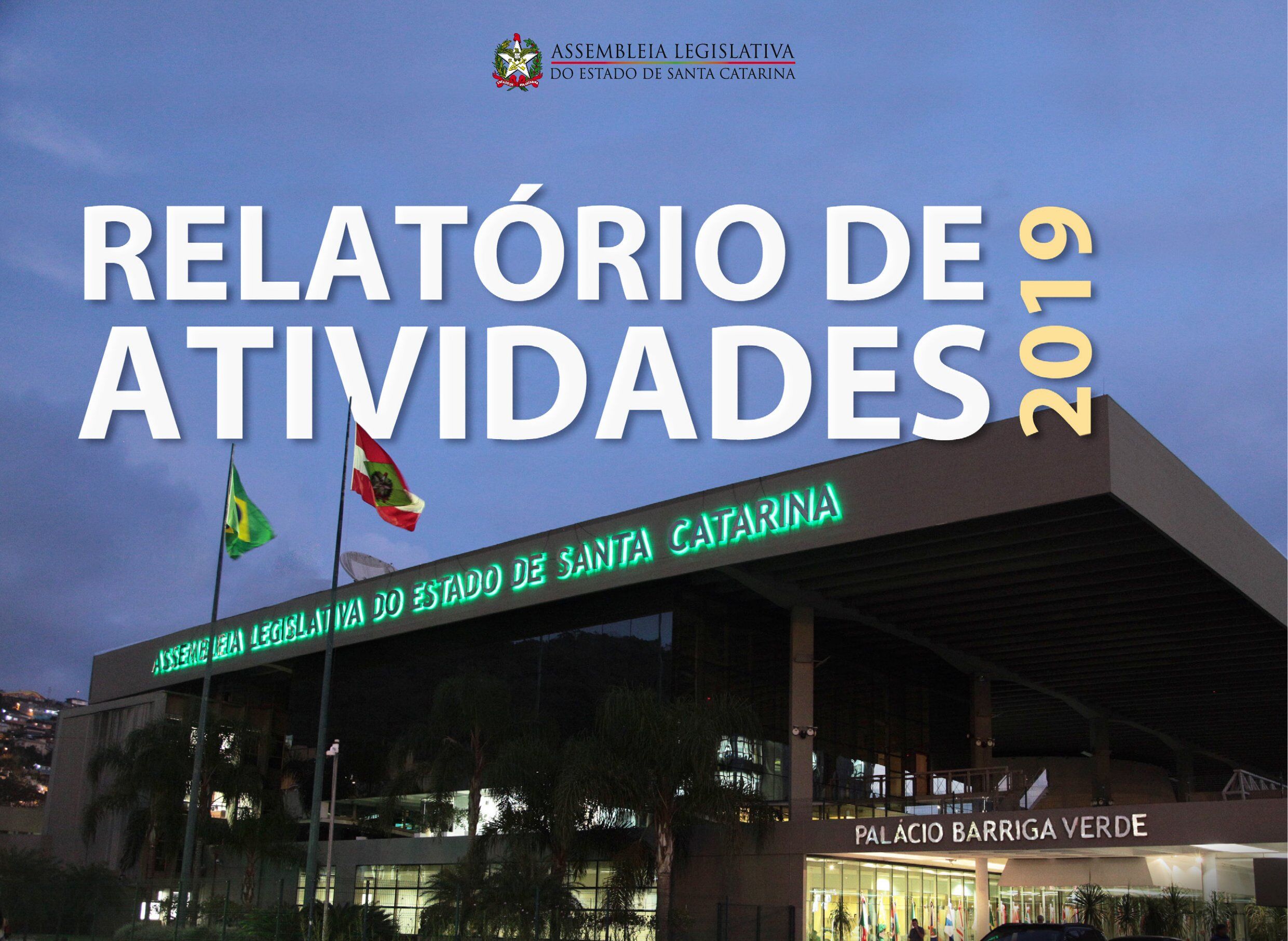 Capa Relatório de Atividade 2019 — Assembleia Legislativa de SC